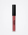 Lip gloss with black cap and visible brand name on a white background